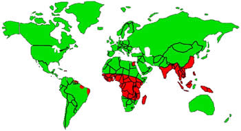 Worldwide distribution of Lymphatic Filariasis. Image credit: CDC