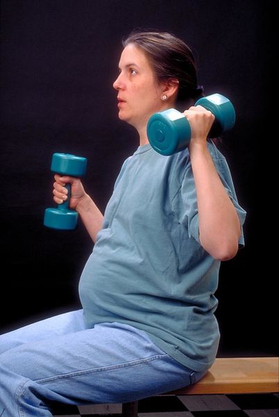 File:Pregnant Woman With Dumbells.jpeg